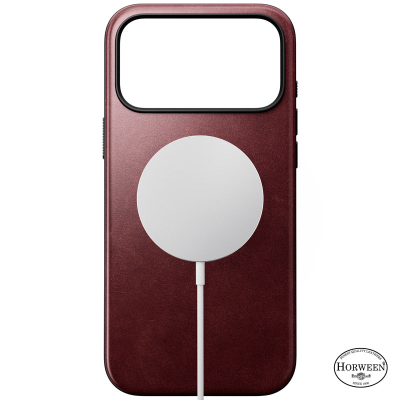 Coque Modern Horween cuir iPhone 18 Pro Max / 17 Pro Max Burgundy