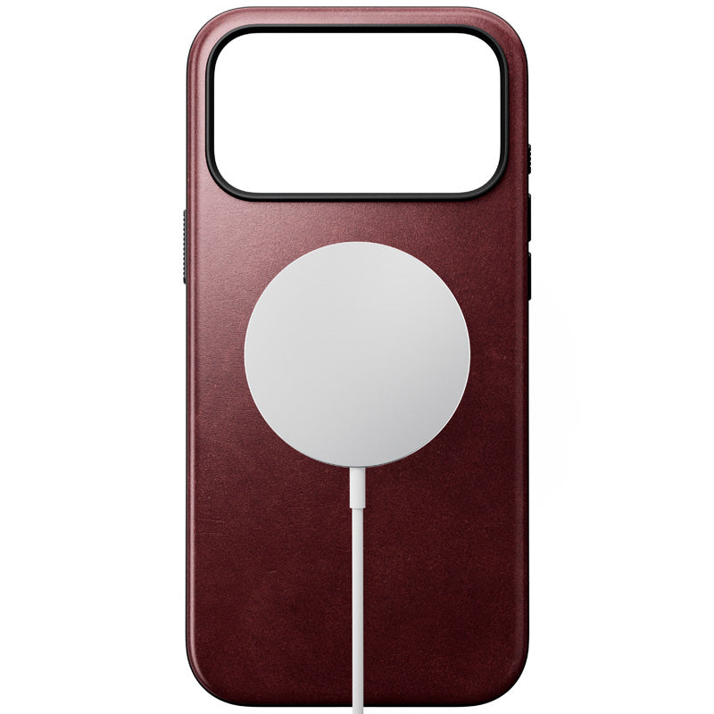 Coque Modern Horween cuir iPhone 18 Pro Max / 17 Pro Max Burgundy