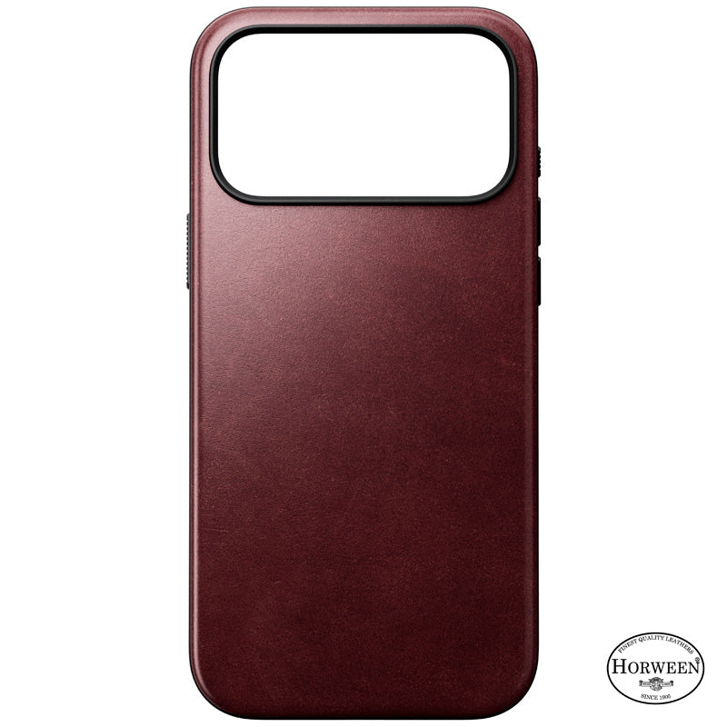 Coque Modern Horween cuir iPhone 18 Pro Max / 17 Pro Max Burgundy