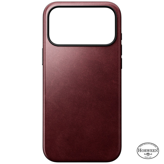 Coque Modern Horween cuir iPhone 18 Pro Max / 17 Pro Max Burgundy
