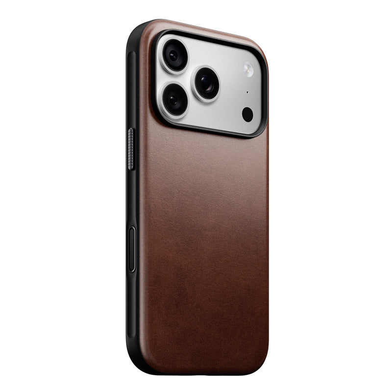 Coque Modern Horween cuir iPhone 18 Pro / 17 Pro Rustic Brown