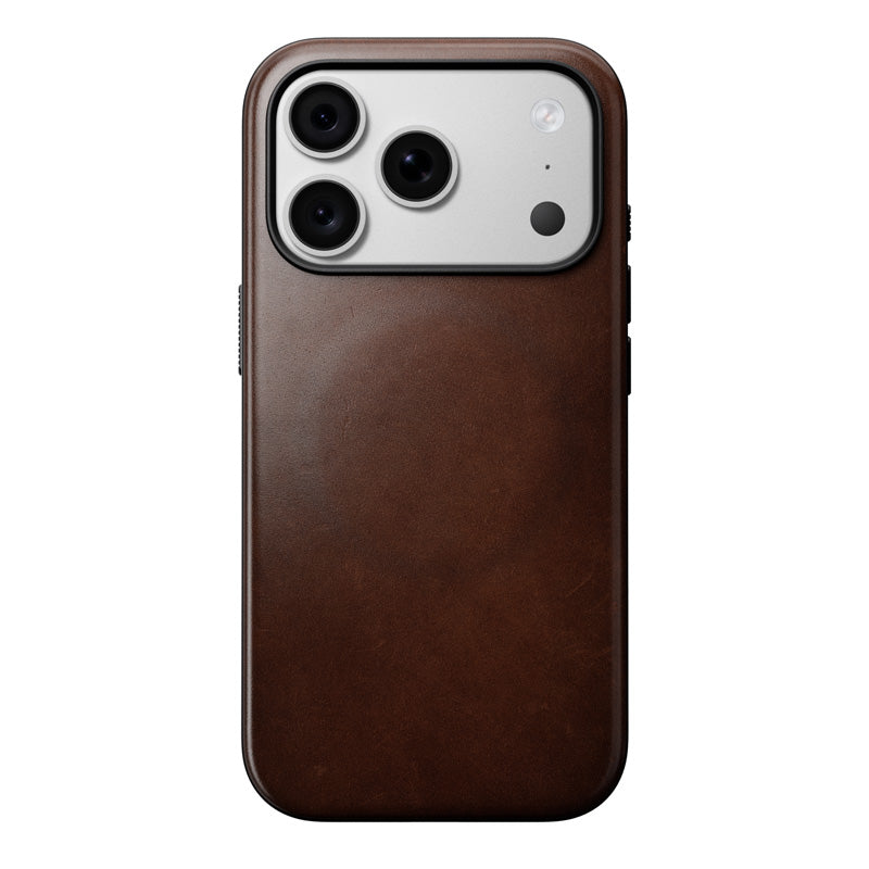Coque Modern Horween cuir iPhone 18 Pro / 17 Pro Rustic Brown
