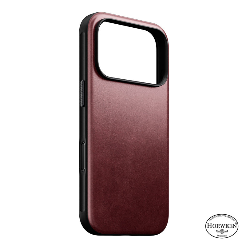 Coque Modern Horween cuir iPhone 18 Pro / 17 Pro Burgundy