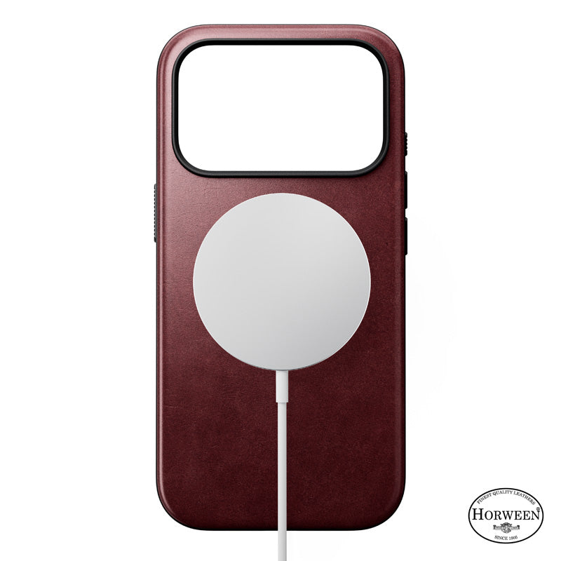 Coque Modern Horween cuir iPhone 18 Pro / 17 Pro Burgundy