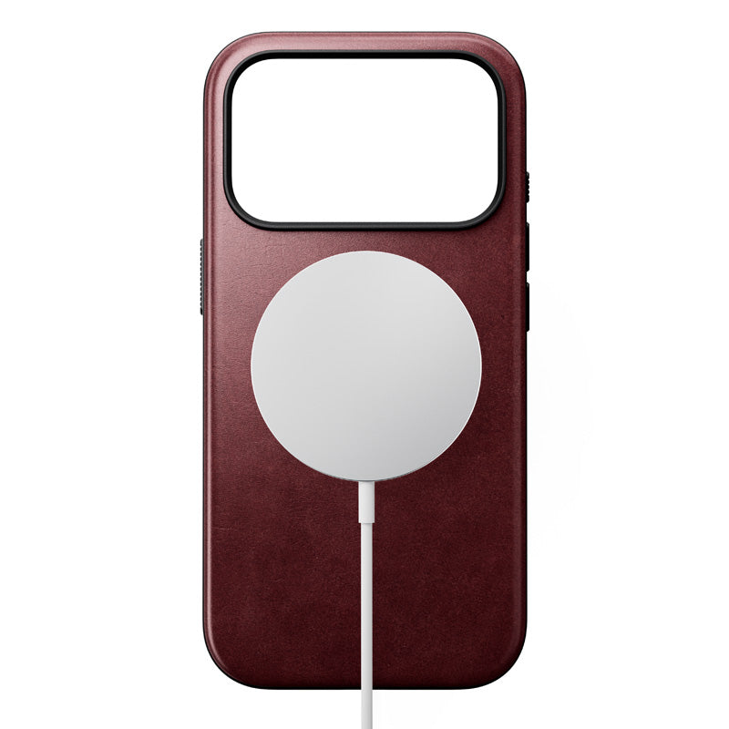 Coque Modern Horween cuir iPhone 18 Pro / 17 Pro Burgundy