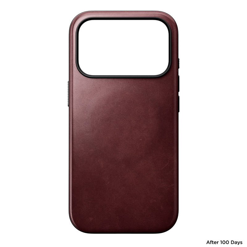 Coque Modern Horween cuir iPhone 18 Pro / 17 Pro Burgundy