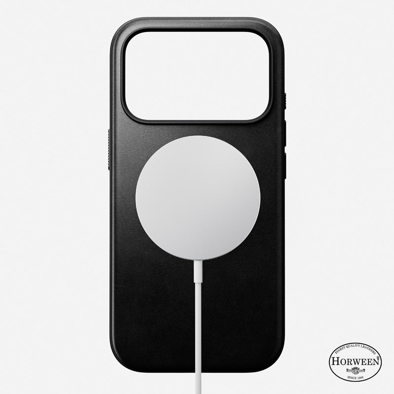Coque Modern Horween cuir iPhone 18 Pro / 17 Pro Noir