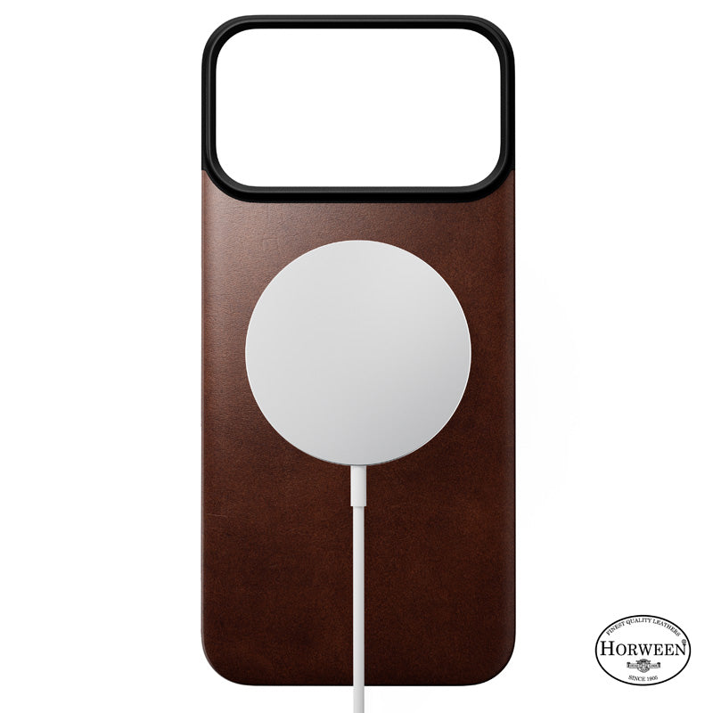 Coque arrière magnétique cuir Horween iPhone 18 Pro Max Rustic Brown