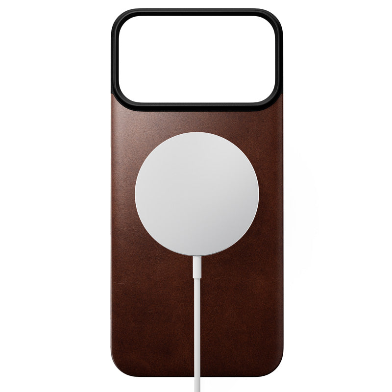 Coque arrière magnétique cuir Horween iPhone 18 Pro Max Rustic Brown