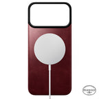 Coque arrière magnétique cuir Horween iPhone 18 Pro Max Burgundy