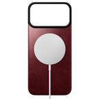 Coque arrière magnétique cuir Horween iPhone 18 Pro Max Burgundy