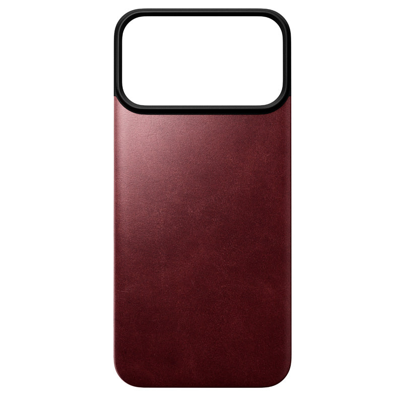 Coque arrière magnétique cuir Horween iPhone 18 Pro Max Burgundy