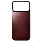 Coque arrière magnétique cuir Horween iPhone 18 Pro Max Burgundy