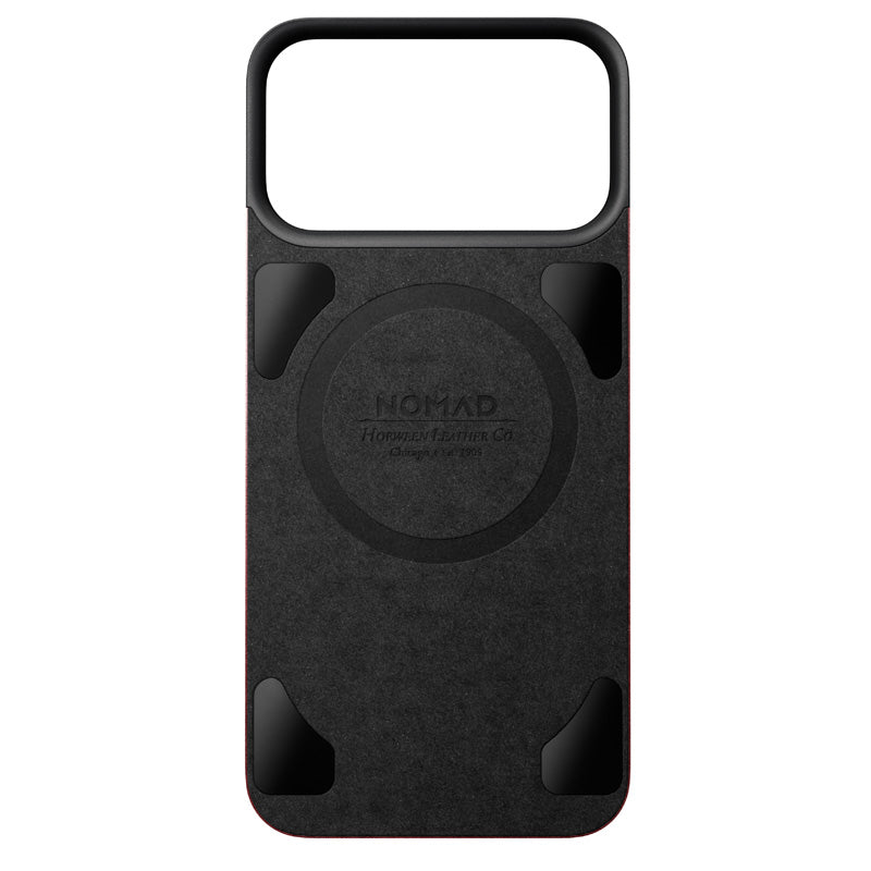 Coque arrière magnétique cuir Horween iPhone 18 Pro Max Burgundy
