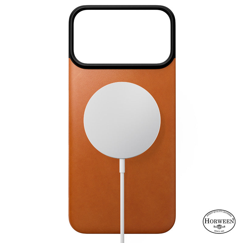 Coque arrière magnétique cuir Horween iPhone 18 Pro Max Saddle