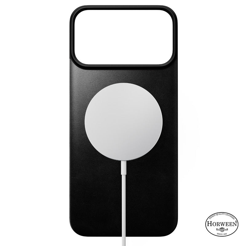 Coque arrière magnétique cuir Horween iPhone 18 Pro Max Noir