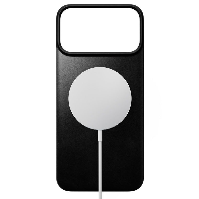 Coque arrière magnétique cuir Horween iPhone 18 Pro Max Noir