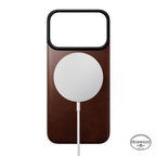 Coque arrière magnétique cuir Horween iPhone 18 Pro Rustic Brown