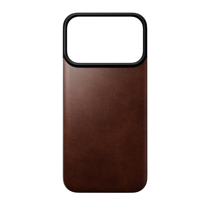 Coque arrière magnétique cuir Horween iPhone 18 Pro Rustic Brown