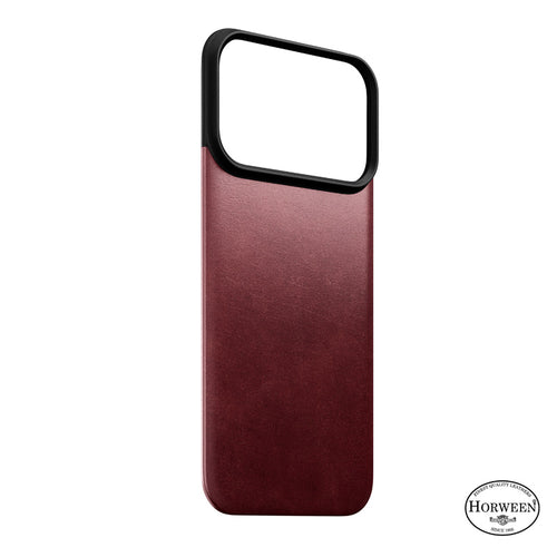 Coque arrière magnétique cuir Horween iPhone 18 Pro / iPhone 17 Pro Burgundy