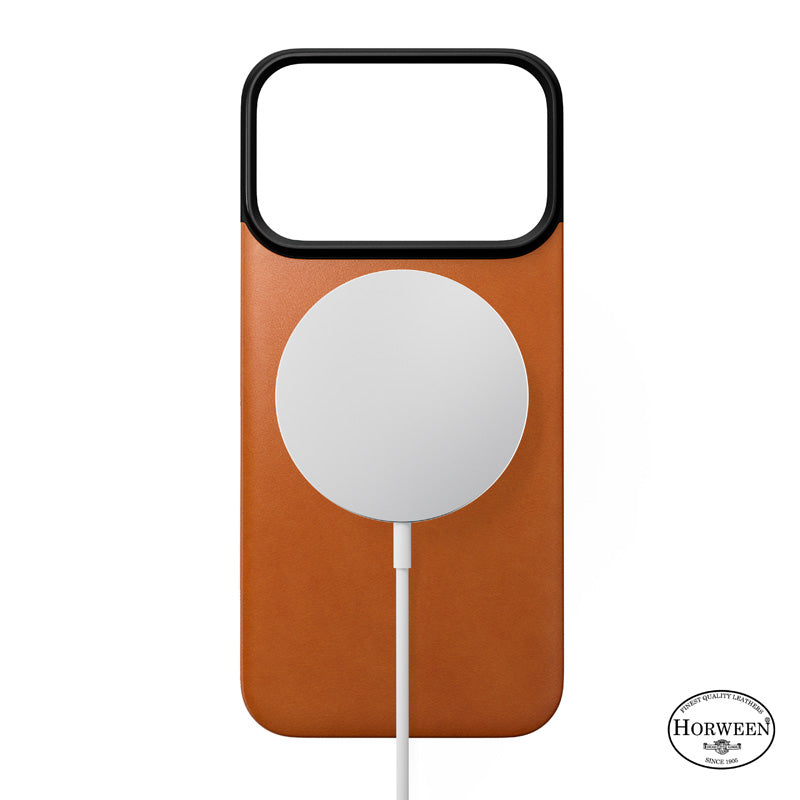 Coque arrière magnétique cuir Horween iPhone 18 Pro Saddle