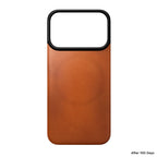 Coque arrière magnétique cuir Horween iPhone 18 Pro Saddle