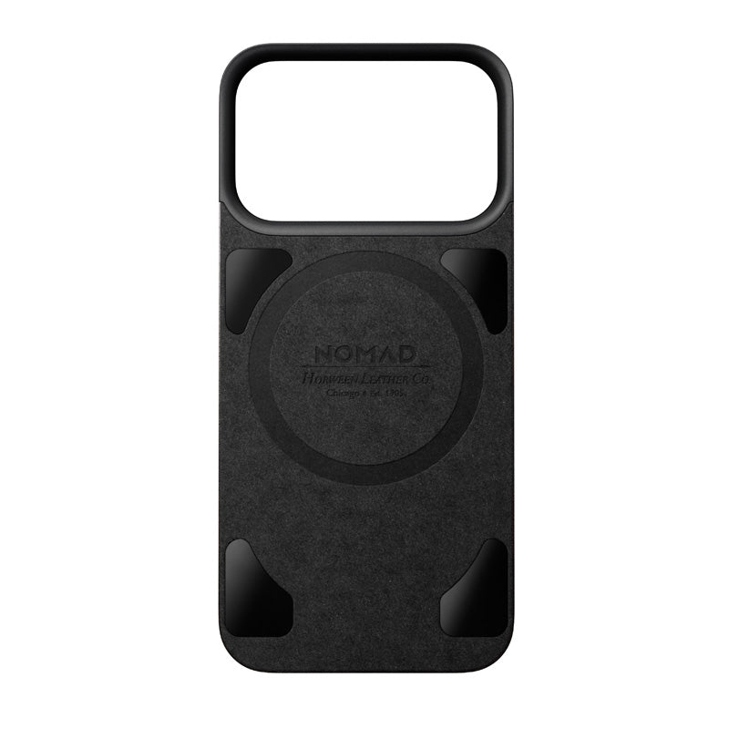 Coque arrière magnétique cuir Horween iPhone 18 Pro Noir