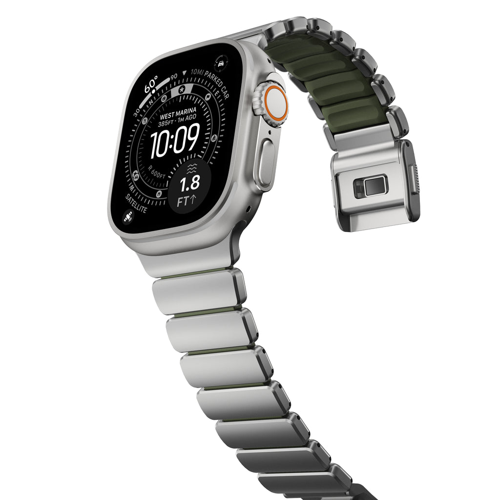 Bracelet Stratos 49mn Natural Titanium/Forest Green FKM