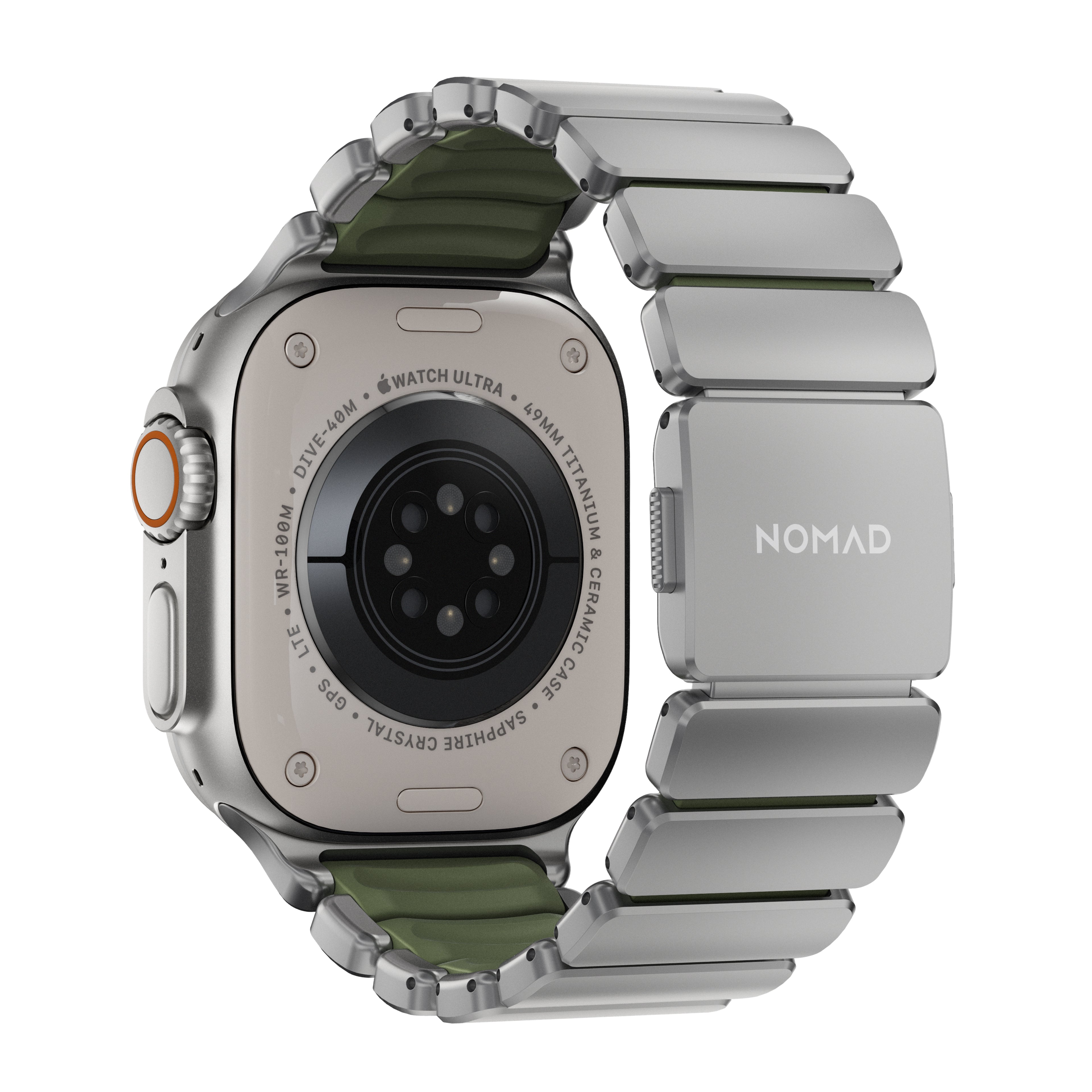 Bracelet Stratos 49mn Natural Titanium/Forest Green FKM