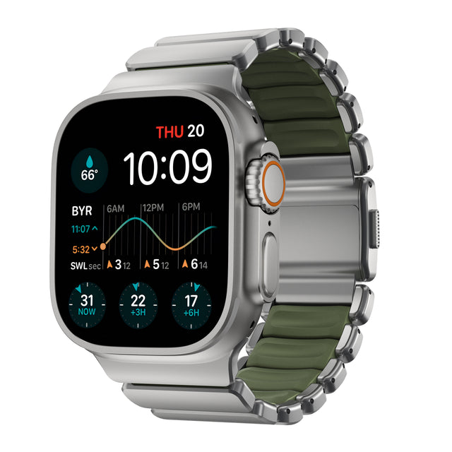 Bracelet Stratos 49mn Natural Titanium/Forest Green FKM