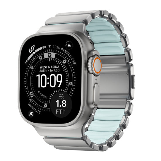 Bracelet Stratos 49mm 49mm Natural Titanium/Icy Blue Glow KFM