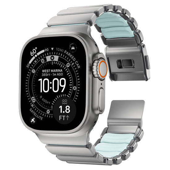 Bracelet Stratos 49mm 49mm Natural Titanium/Icy Blue Glow KFM