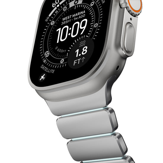 Bracelet Stratos 49mm 49mm Natural Titanium/Icy Blue Glow KFM