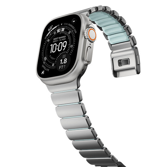 Bracelet Stratos 49mm 49mm Natural Titanium/Icy Blue Glow KFM