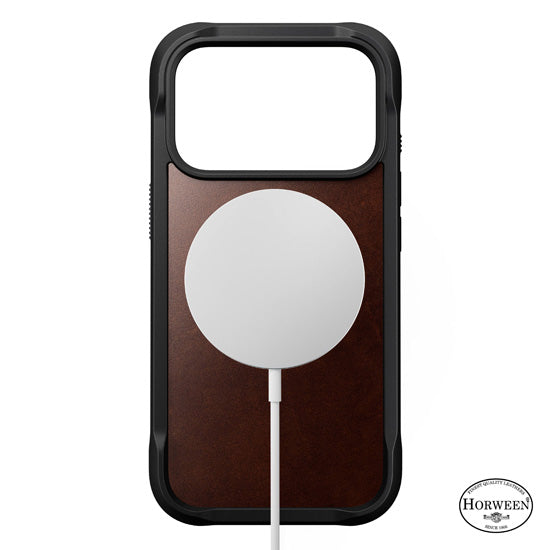 Rugged Coque en cuir Horween iPhone 17 Pro Rustic Brown