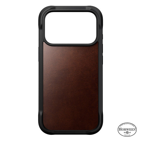 Rugged Coque en cuir Horween iPhone 17 Pro Rustic Brown