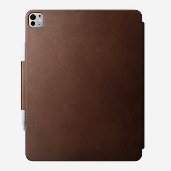 Folio en cuir pour iPad Pro 13 (M4/M5) Marron