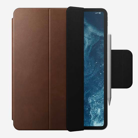 Folio en cuir pour iPad Pro 13 (M4/M5) Marron