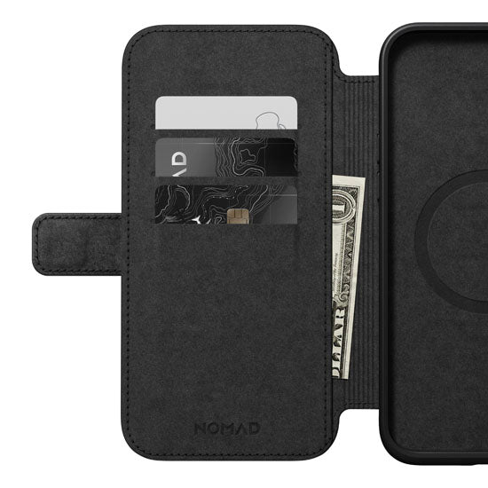 Folio Modern Cuir iPhone 15 Plus Noir