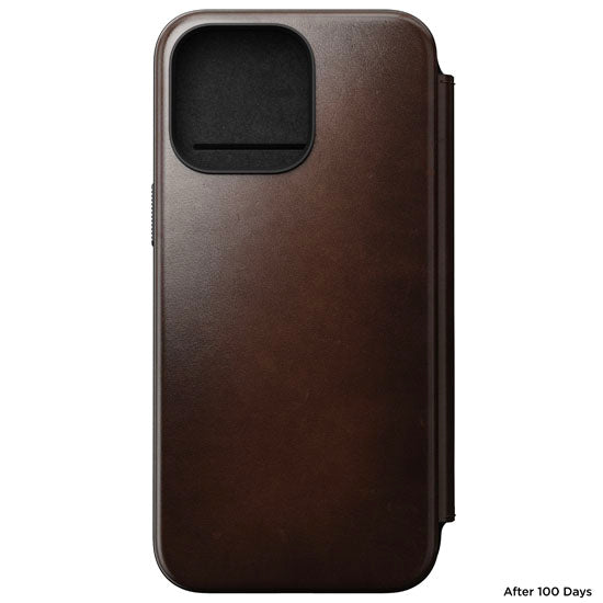 Folio Modern Cuir Horween iPhone 15 Pro Max Marron