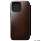 Folio Modern Cuir Horween iPhone 15 Pro Max Marron