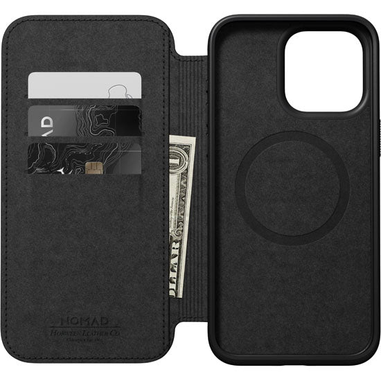 Folio Modern Cuir Horween iPhone 15 Pro Max Marron