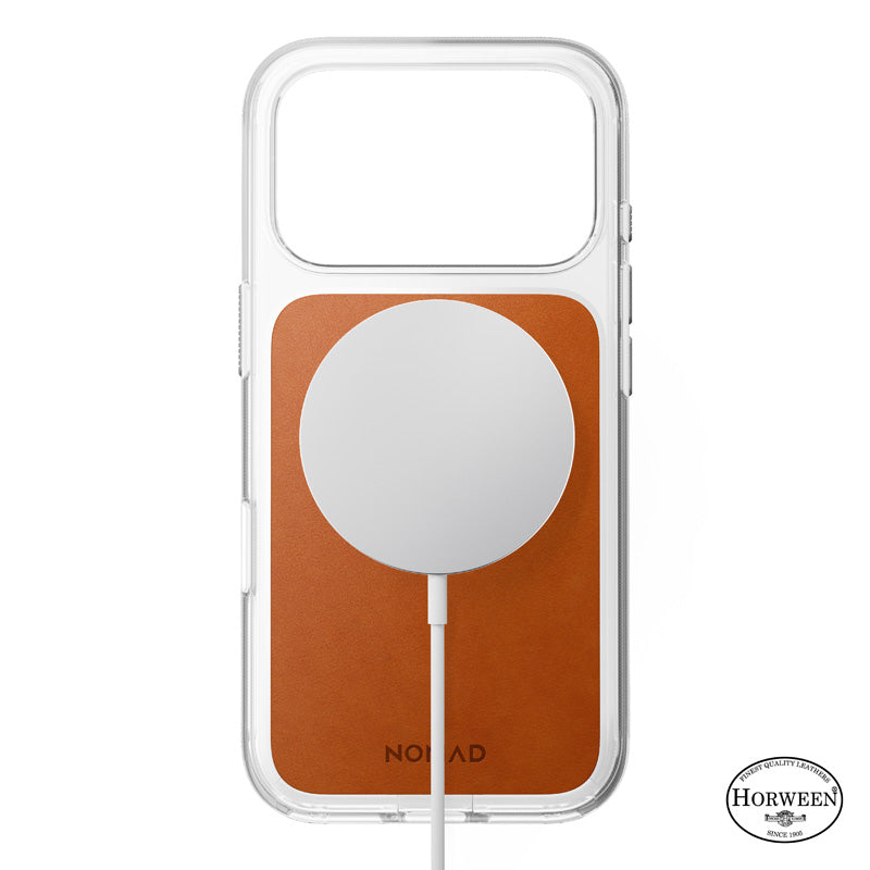 Coque Clear Horween cuir iPhone 18 Pro / iPhone 17 Pro Saddle