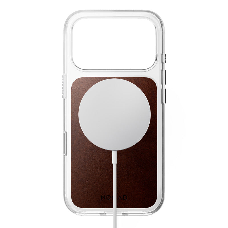Coque Clear Horween cuir iPhone 18 Pro / iPhone 17 Pro Rustic Brown