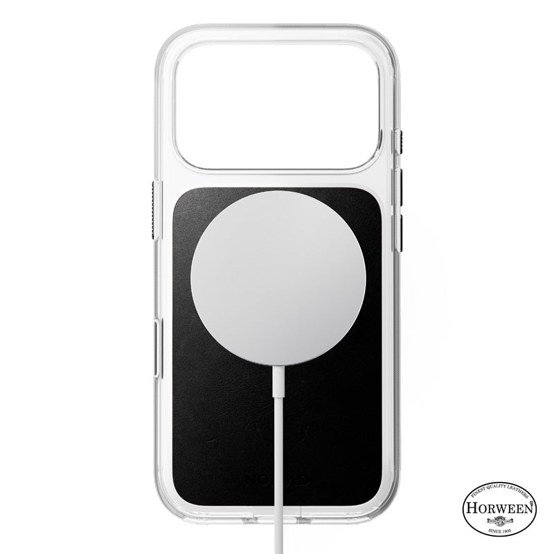 Coque Clear Horween cuir iPhone 18 Pro / iPhone 17 Pro Noir