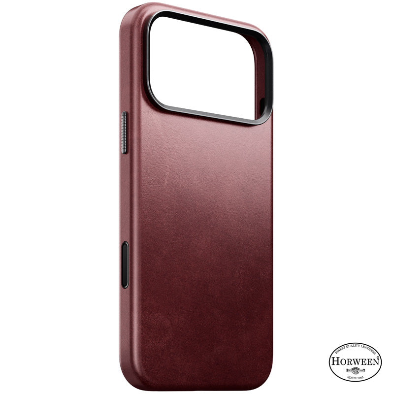 Coque Traditional Horween cuir iPhone 18 Pro Max Burgundy