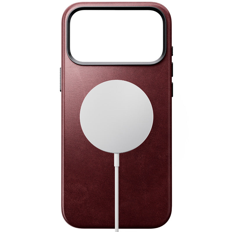 Coque Traditional Horween cuir iPhone 18 Pro Max Burgundy
