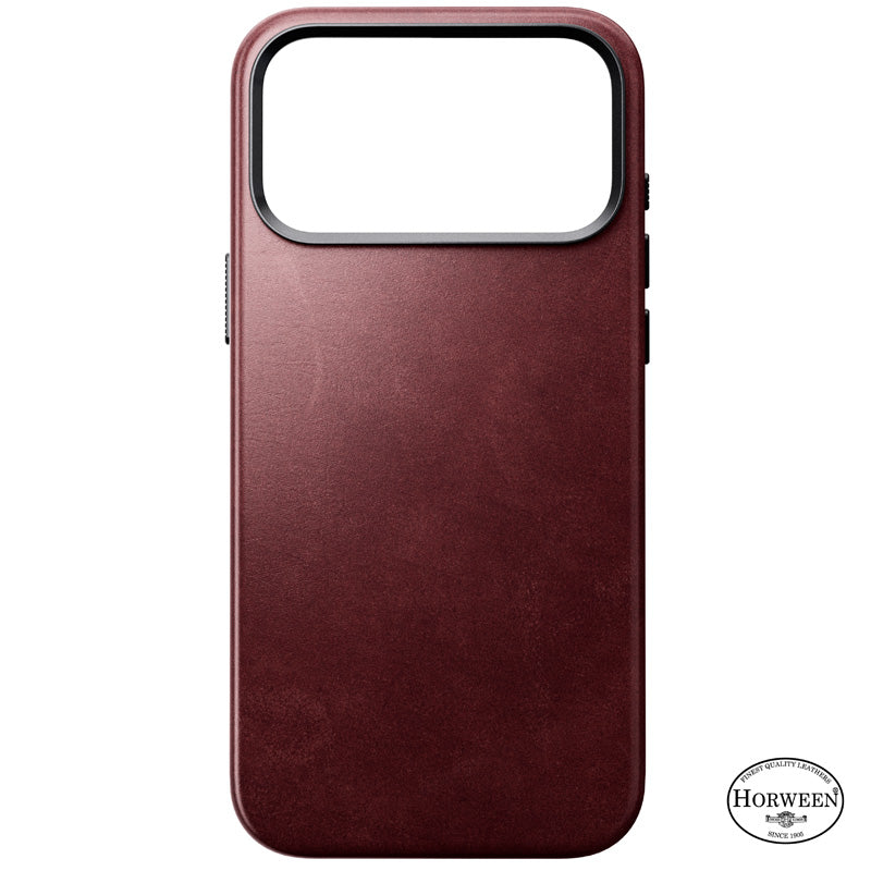 Coque Traditional Horween cuir iPhone 18 Pro Max Burgundy