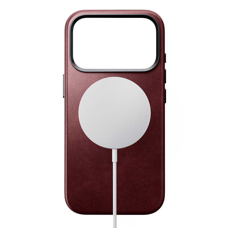 Coque Traditional Horween cuir iPhone 18 Pro Burgundy