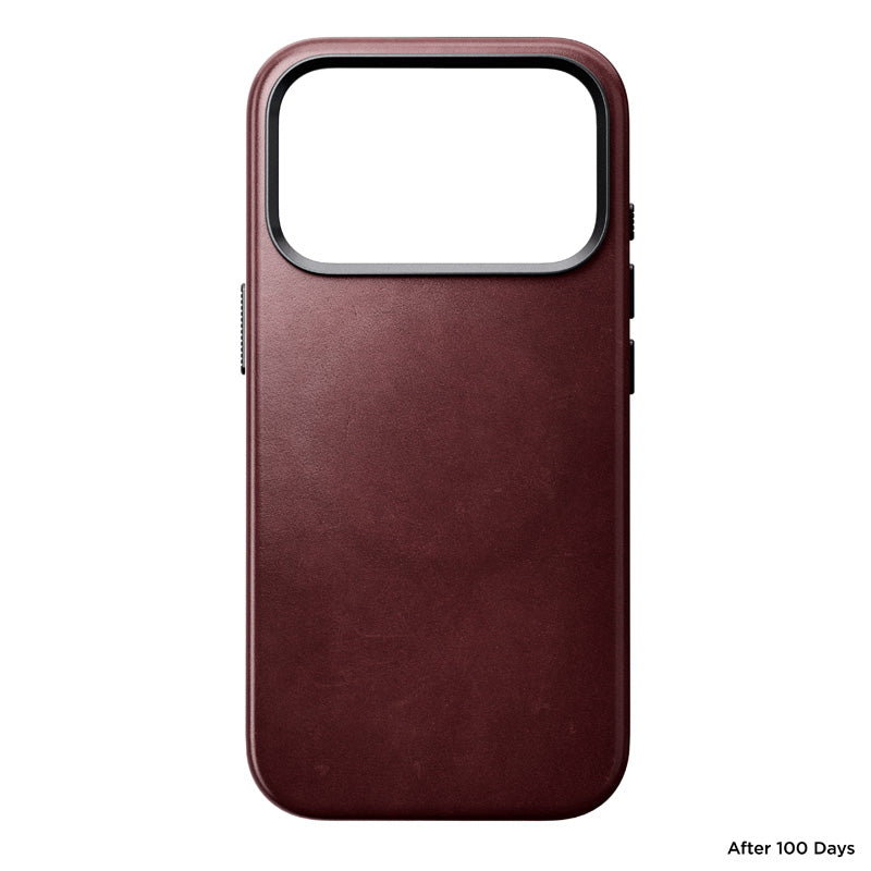 Coque Traditional Horween cuir iPhone 18 Pro Burgundy